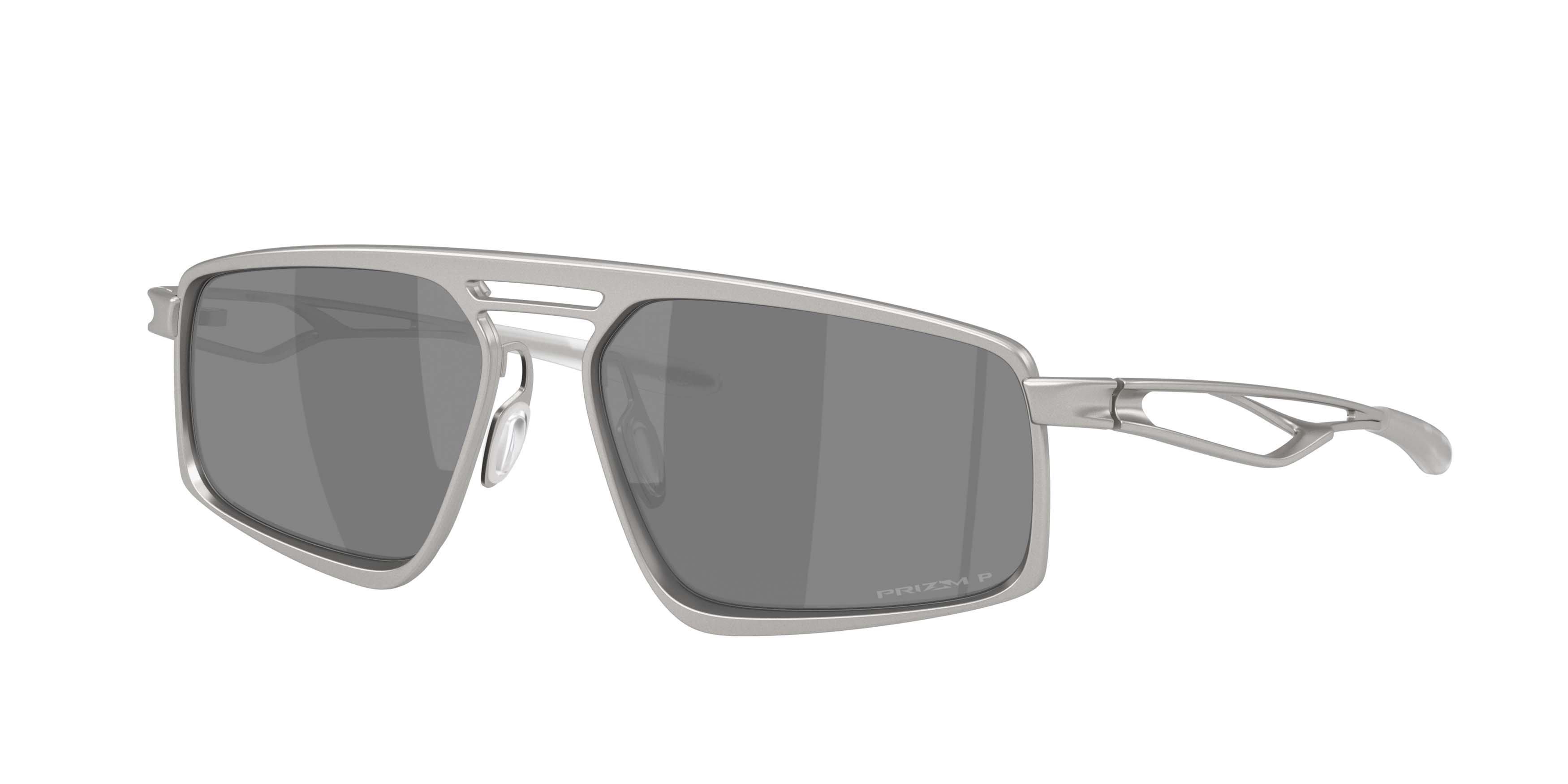 Oakley Bushwick Prizm Black Polarized Sunglasses - Satin Chrome - GREY/BLACK